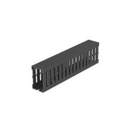 Canaleta Ranurada de PVC con Tapa / Tipo F / 32 mm x 53.8 mm / 2 m (6.56 ft) / Gris