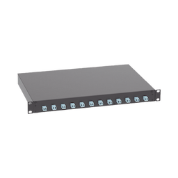 Panel de Distribuidor de Fibra Óptica, Con 12 Conectores LC Duplex (24 Fibras), Para Fibra Multimodo OM3/OM4, 1 UR