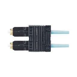 Conector de Fibra Óptica SC Duplex OptiCam, Multimodo 50/125 OM3/OM4, Pre-pulido, Color Aqua