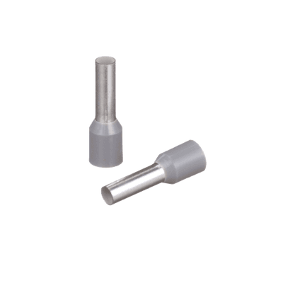 Ferrule Aislado PAN-TERM para Cable  12 AWG, Largo 17.5mm, DIN Color Gris. Paquete 500 Piezas