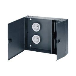 Caja de Conexión de Fibra Óptica, Para Montaje en Pared, Acepta 4 Placas Acopladoras FAP o FMP, Hasta 96 Fibras, Color Negro