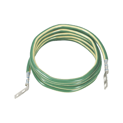 Jumper para Aterrizar Equipos, 6 AWG, con Terminal Doblada a 45 Grados, Para Conexión a Tierra y Terminal Recta Para Equipos, 1.8m de Largo