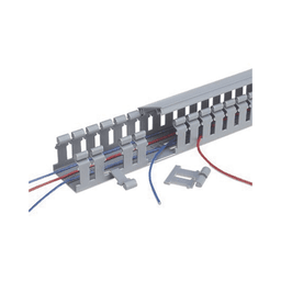 Canaleta Ranurada de PVC sin Tapa, Tipo H (Tapa Abisagrada), 55.1 mm de Ancho, 50.3 mm de Alto y 1828.8 mm de Largo, Color Gris