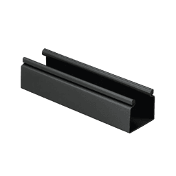 Canaleta FiberRunner™ 2X2 sin Tapa, de PVC Rígido, Sin Orificios de Montaje, Color Negro, 1.8 m de Largo