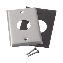 Placa de Pared IndustrialNet™, Para 1 Conector Industrial, de Acero Inoxidable