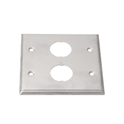 Placa de Pared Doble IndustrialNet™, Para 2 Conectores Industriales, de Acero Inoxidable