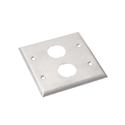 Placa de Pared Doble IndustrialNet™, Para 2 Conectores Industriales, de Acero Inoxidable