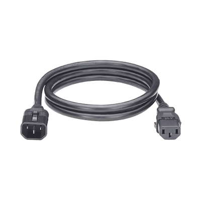 Cable de Alimentación Eléctrica Con Bloqueo de Seguridad, de IEC C14 a IEC C13, 1.2 Metros de Largo, Color Negro, Paquete de 10 Piezas