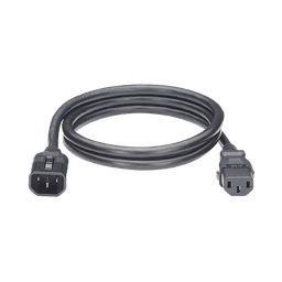 Cable de Alimentación Eléctrica Con Bloqueo de Seguridad, de IEC C14 a IEC C13, 1.2 Metros de Largo, Color Negro, Paquete de 10 Piezas