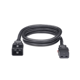 Cable de Alimentación Eléctrica Con Bloqueo de Seguridad, de IEC C20 a IEC C19, 60 cm de Largo, Color Negro, Paquete de 10 Piezas