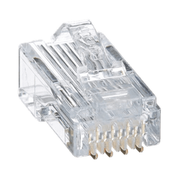 Plug RJ45 Cat5e, Para Cable UTP de Calibres 24-26 AWG, Chapado en Oro de 50 micras, Paquete de 50 piezas