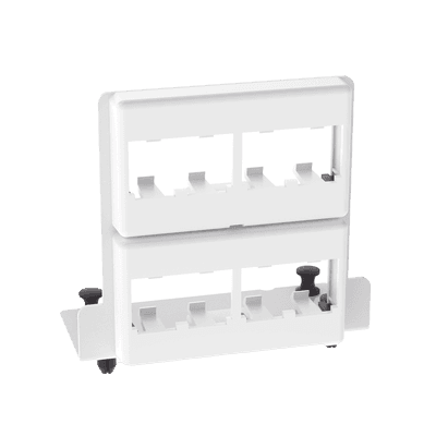 Patch Panel de 8 Puertos Mini-Com, Para Uso con Gabinetes Multipropósito, de Instalación a Presión, Color Blanco