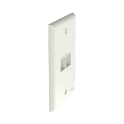 Placa de Pared Vertical, Salida Para 2 Puertos Keystone, Color Blanco Mate