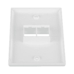 Placa de Pared Vertical, Salida Para 2 Puertos Keystone, Color Blanco