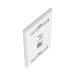 Placa de Pared Vertical, Salida Para 2 Puertos Keystone, Con Espacios Para Etiquetas, Color Blanco