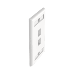 Placa de Pared Vertical, Salida Para 2 Puertos Keystone, Con Espacios Para Etiquetas, Color Blanco