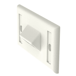 Placa de Pared Horizontal, Salida Para 2 Puertos Keystone, Con Espacios Para Etiquetas, Color Blanco Mate