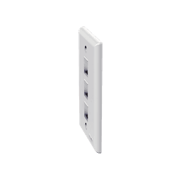 Placa de Pared Vertical, Salida Para 3 Puertos Keystone, Color Blanco