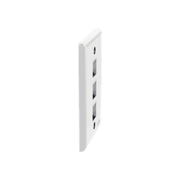 Placa de Pared Vertical, Salida Para 3 Puertos Keystone, Color Blanco