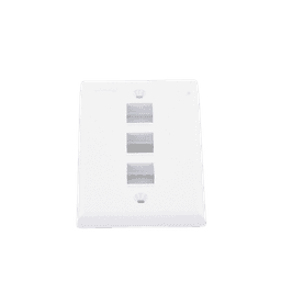 Placa de Pared Vertical, Salida Para 3 Puertos Keystone, Color Blanco