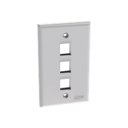 Placa de Pared Vertical, Salida Para 3 Puertos Keystone, Color Blanco