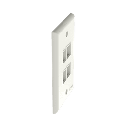 Placa de Pared Vertical, Salida Para 4 Puertos Keystone, Color Blanco Mate