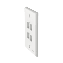 Placa de Pared Vertical, Salida Para 4 Puertos Keystone, Color Blanco 