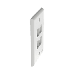 Placa de Pared Vertical, Salida Para 4 Puertos Keystone, Color Blanco 