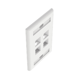 Placa de Pared Vertical, Salida Para 4 Puertos Keystone, Con Espacios Para Etiquetas, Color Blanco