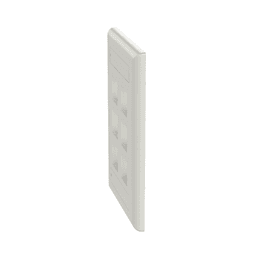 Placa de Pared Vertical, Salida Para 6 Puertos Keystone, Con Espacios Para Etiquetas, Color Blanco Mate