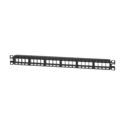 Panel de Parcheo Modular Keystone (Sin Conectores), Numerado y Espacio para Etiquetas, de 24 puertos, 1UR