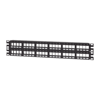 Panel de Parcheo Modular Keystone (Sin Conectores), Numerado y Espacio para Etiquetas, de 48 puertos, 2UR