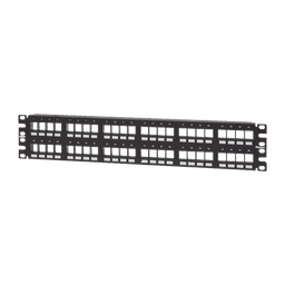 Panel de Parcheo Modular Keystone (Sin Conectores), Numerado y Espacio para Etiquetas, de 48 puertos, 2UR