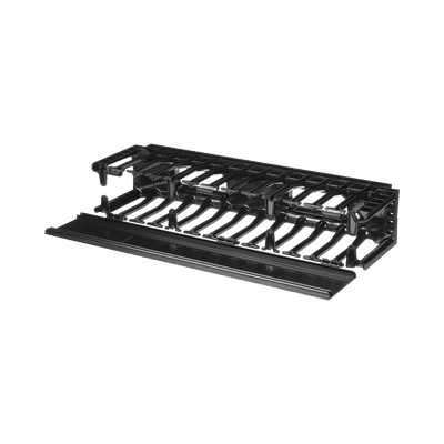 Organizador de Cables Horizontal NetManager de Alta Densidad, Sencillo (Solo Frontal), Para Rack de 19in, 2UR