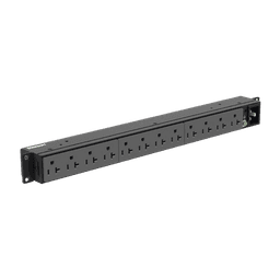 PDU Básico para Distribución de Energía, Enchufe de Entrada NEMA 5-20P, Con 12 Contactos NEMA 5-20R, Instalación Horizontal de 19in, 1UR, 20 Amp, 120 Vca