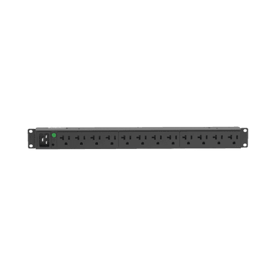 PDU Básico para Distribución de Energía, Enchufe de Entrada NEMA L5-20P, Con 12 Contactos NEMA 5-20R, Instalación Horizontal de 19in, 1UR, 20 Amp, 120 Vca