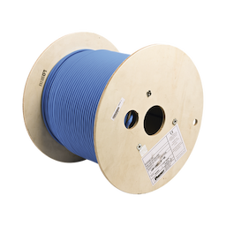 Bobina de Cable Blindado F/UTP de 4 Pares, Cat6A, Soporte de Aplicaciones 10GBase-T, LSZH (Libre de Gases Tóxicos), Color Azul, 305m