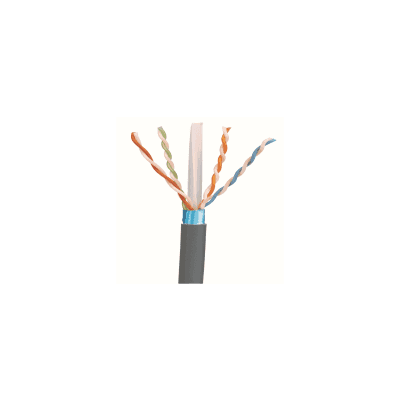 Bobina de Cable Blindado F/UTP de 4 Pares, Cat6A, Soporte de Aplicaciones 10GBase-T, LSZH (Libre de Gases Tóxicos), Color Gris, 305m