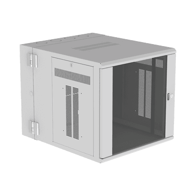 Gabinete PanZone de Montaje en Pared, de 19in, Puerta con Ventana de Seguridad, 12 UR, 762mm de Profundidad, Color Blanco