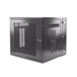 Gabinete PanZone de Montaje en Pared, de 19in, Puerta Ventilada, 12 UR, 635mm de Profundidad, Color Negro