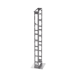 Rack de Dos Postes Estándar de 19 in, Rieles Numerados y Roscados #12-24, 6 in de Profundidad, Fabricado en Acero, 45 Unidades de Rack, Color Negro