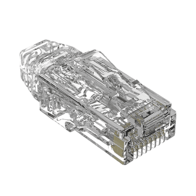 Plug RJ45 Cat6/6A, Para Cable UTP de Calibre 28 AWG, Chapado en Oro de 50 micras, Paquete de 100 piezas