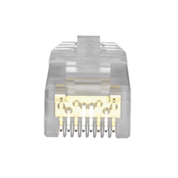 Plug RJ45 Cat6A, Para Cable UTP de Calibre 23-24 AWG, Chapado en Oro de 50 micras, Paquete de 100 piezas