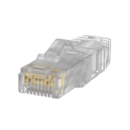 Plug RJ45 Cat6A, Para Cable UTP de Calibre 23-24 AWG, Chapado en Oro de 50 micras, Paquete de 100 piezas