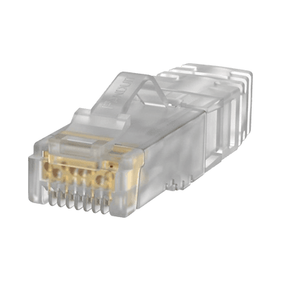 Plug RJ45 Cat6A, Para Cable UTP de Calibre 26 AWG, Chapado en Oro de 50 micras, Paquete de 100 piezas