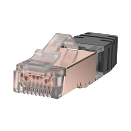 Plug RJ45 Cat6 Blindado, Para Cable Calibre 24-26 AWG, Chapado en Oro de 50 micras, Paquete de 100 piezas