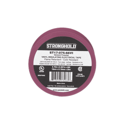 Cinta Eléctrica STRONGHOLD para Aislar, de PVC, Uso General Reparación y Mantenimiento, Grosor de 0.18mm (7 mil), Ancho de 19mm, y 20.12m de Largo, Color Violeta