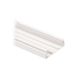 Base para canaleta T-45, de PVC rígido, con orificios perforados para montaje, 60.3 x 18.5 x 2400 mm, Color Blanco Mate