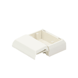 Caja Superficial Con Bisagras de Instalación a Presión, Para Canaletas T45, Material PVC Rígido, Color Blanco Mate