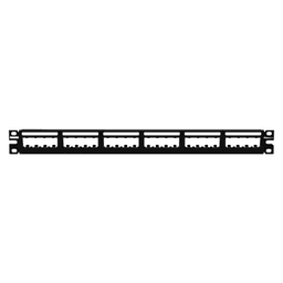 Panel de Parcheo Modular Mini-Com (Sin Conectores), Ultimate ID®, Plano, Sin Blindaje, Con Etiqueta y Cubierta, de 24 puertos, 1UR